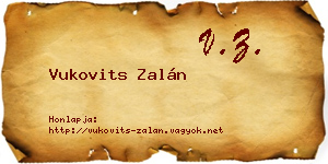 Vukovits Zalán névjegykártya